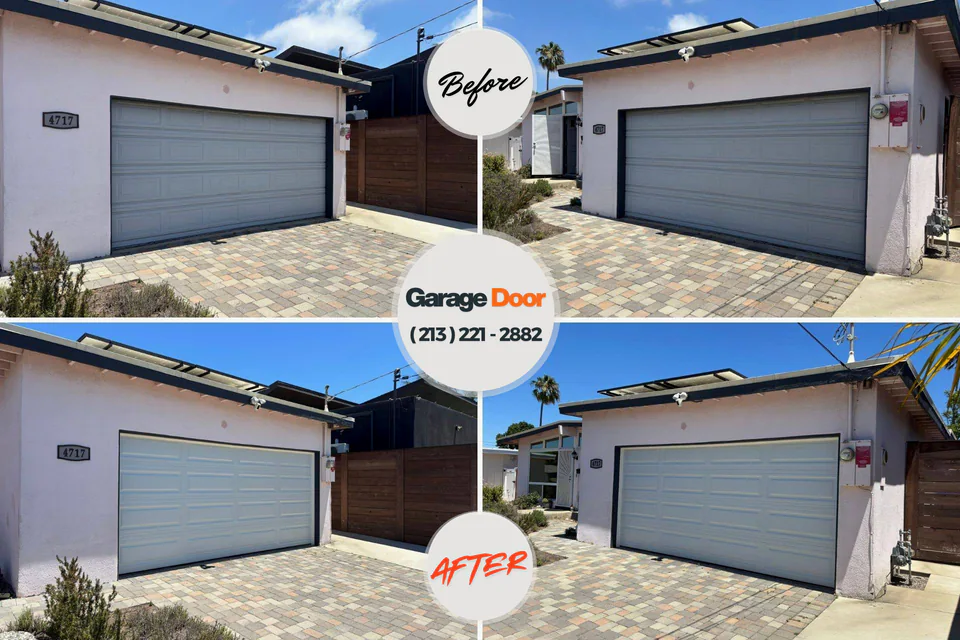 Before and after: garage door repair Guttenberg, NJ